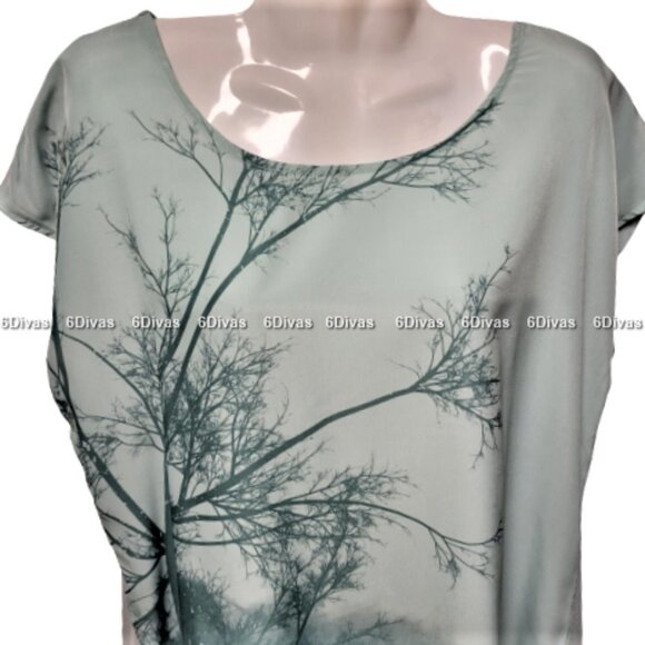 Sleeveless Green Tunic Top Summer Top Loose Fitting Top Travel Top Size L- NEW ! - Picture 3 of 11